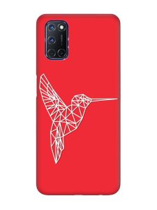Матовий червоний чохол на Oppo A52/ A72/ A92 :: Колібрі (принт 123)