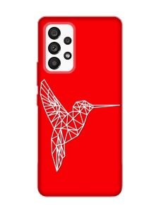 Матовий червоний чохол на Samsung Galaxy A53 4G/5G :: Колібрі (принт 123)