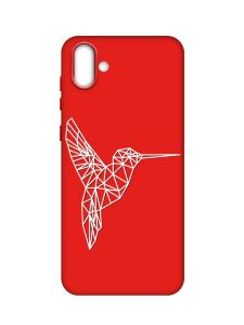 Матовий червоний чохол на Samsung Galaxy A04 :: Колібрі (принт 123)