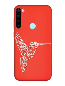 Матовий червоний чохол на Xiaomi Redmi Note 8T :: Колібрі (принт 123)