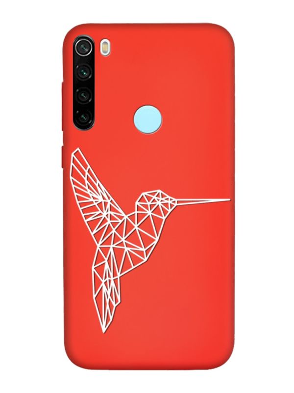 Матовий червоний чохол на Xiaomi Redmi Note 8T :: Колібрі (принт 123)