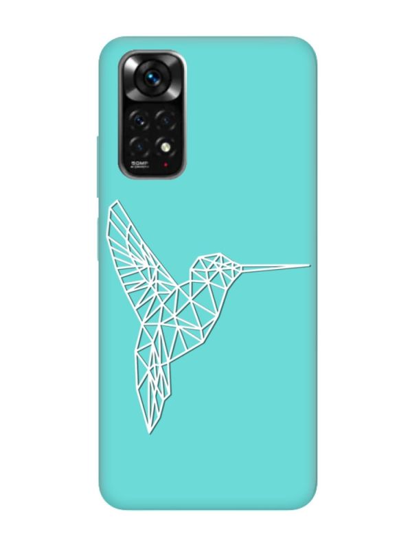 Матовий бірюзовий чохол на Xiaomi Redmi Note 11 :: Колібрі (принт 123)