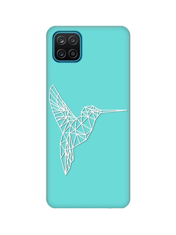 Матовий бірюзовий чохол на Samsung Galaxy A12 :: Колібрі (принт 123)