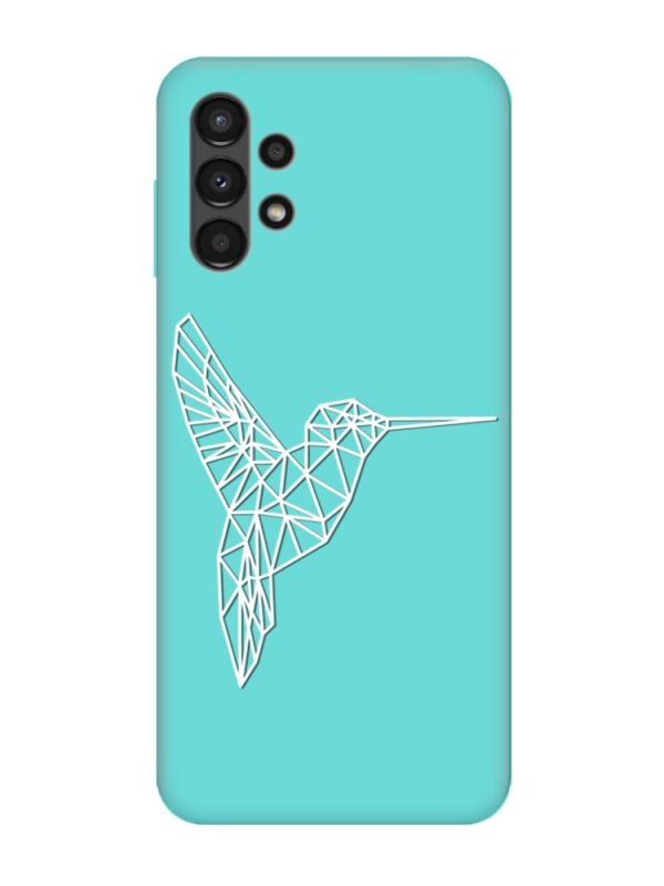 Матовий бірюзовий чохол на Samsung Galaxy A13 4G :: Колібрі (принт 123)