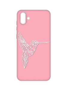 Матовий рожевий чохол на Samsung Galaxy A04 :: Колібрі (принт 123)