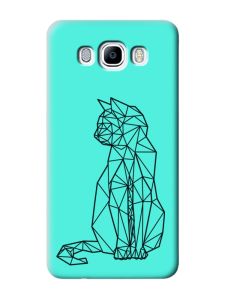 Матовий бірюзовий чохол на Samsung Galaxy J7(2016) J710 :: Котик (принт 124)