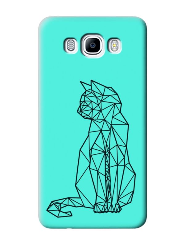 Матовий бірюзовий чохол на Samsung Galaxy J7(2016) J710 :: Котик (принт 124)