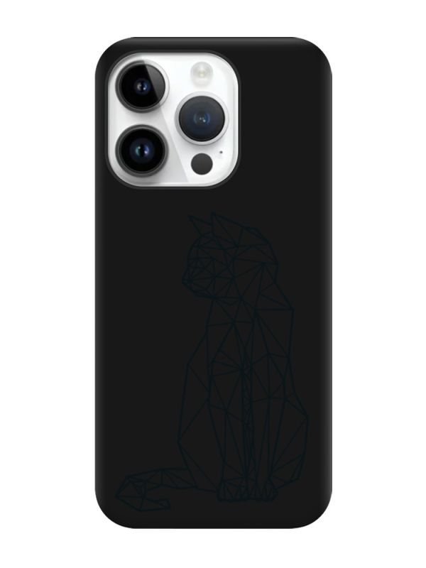 Матовий чорний чохол на Apple iPhone 14 Pro :: Котик (принт 124)