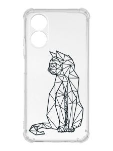 Чохол із потовщеними кутами на Oppo A17 :: Котик (принт 124)