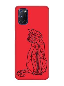 Матовий червоний чохол на Oppo A52/ A72/ A92 :: Котик (принт 124)