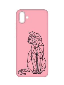 Матовий рожевий чохол на Samsung Galaxy A04 :: Котик (принт 124)