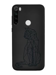 Матовий чорний чохол на Xiaomi Redmi Note 8T :: Котик (принт 124)