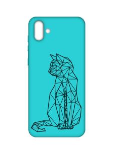Матовий бірюзовий чохол на Samsung Galaxy A04 :: Котик (принт 124)