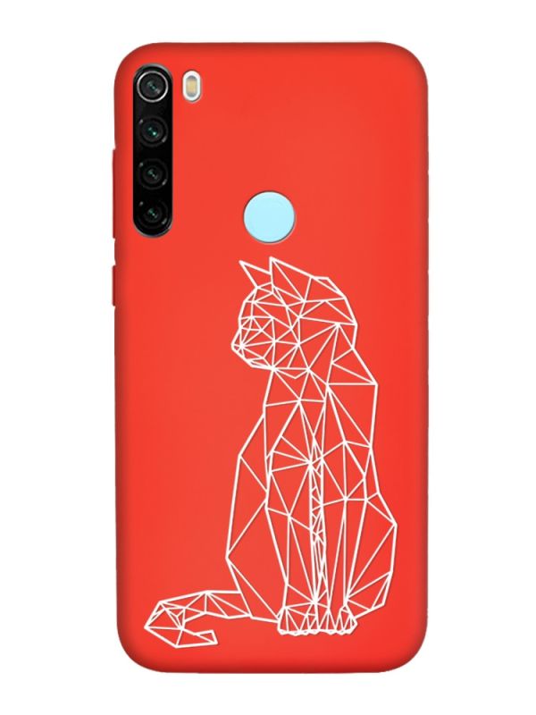 Матовий червоний чохол на Xiaomi Redmi Note 8T :: Котик (принт 125)