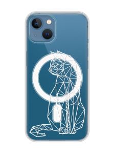 Магнітний чохол на iPhone 13 (6.1) із підтримкою MagSafe :: Котик (принт 125)