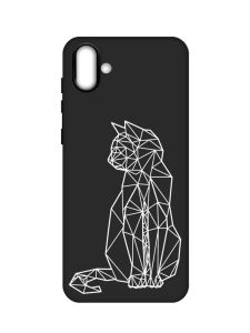 Матовий чорний чохол на Samsung Galaxy A04 :: Котик (принт 125)