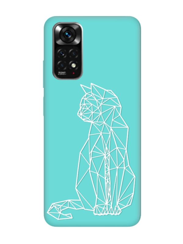 Матовий бірюзовий чохол на Xiaomi Redmi Note 11 :: Котик (принт 125)