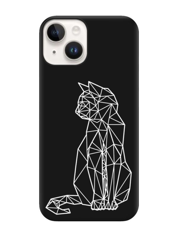 Матовий чорний чохол на Apple iPhone 14 :: Котик (принт 125)