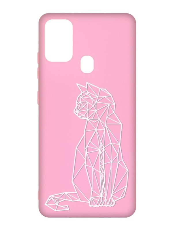Матовий рожевий чохол на Samsung Galaxy M30s/M21 :: Котик (принт 125)