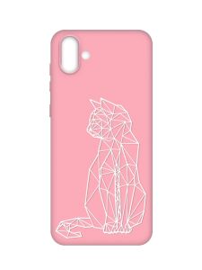 Матовий рожевий чохол на Samsung Galaxy A04 :: Котик (принт 125)