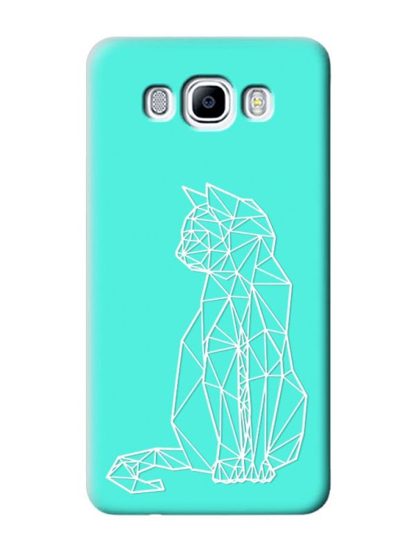 Матовий бірюзовий чохол на Samsung Galaxy J7(2016) J710 :: Котик (принт 125)