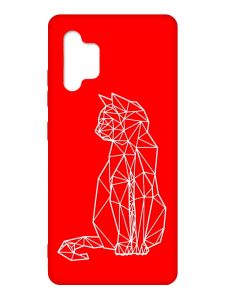 Матовий червоний чохол на Samsung Galaxy A32 :: Котик (принт 125)