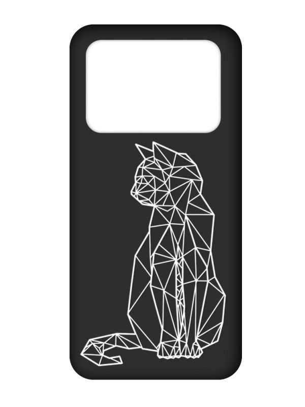 Матовий чорний чохол на Xiaomi Poco X4 Pro 5G :: Котик (принт 125)