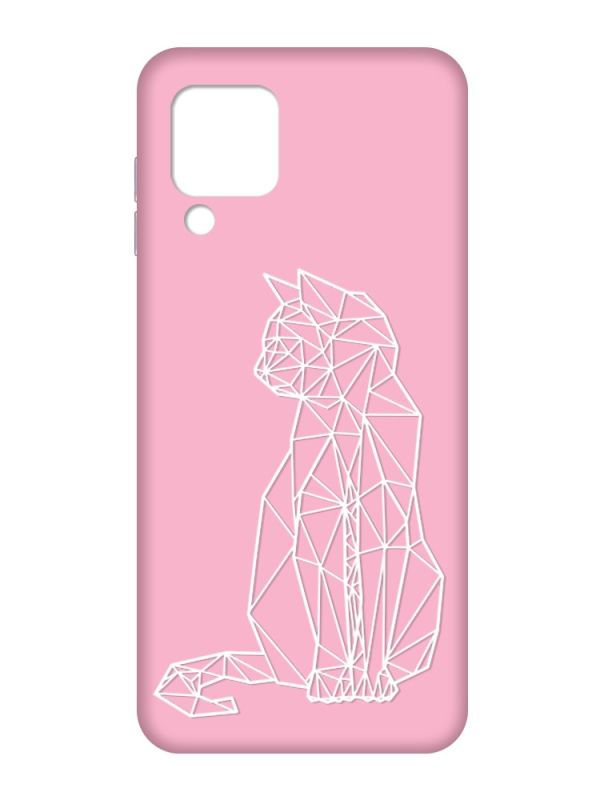 Матовий рожевий чохол на Samsung Galaxy M32/A22/M22 4G :: Котик (принт 125)