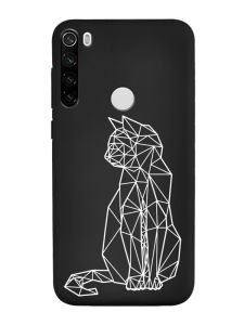 Матовий чорний чохол на Xiaomi Redmi Note 8T :: Котик (принт 125)