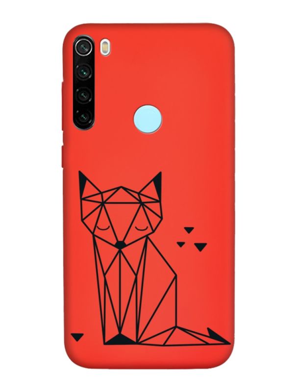 Матовий червоний чохол на Xiaomi Redmi Note 8T :: Лисиця (принт 126)