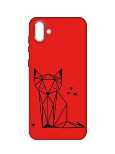 Матовий червоний чохол на Samsung Galaxy A04 :: Лисиця (принт 126)