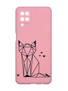 Матовий рожевий чохол на Samsung Galaxy A12 :: Лисиця (принт 126)