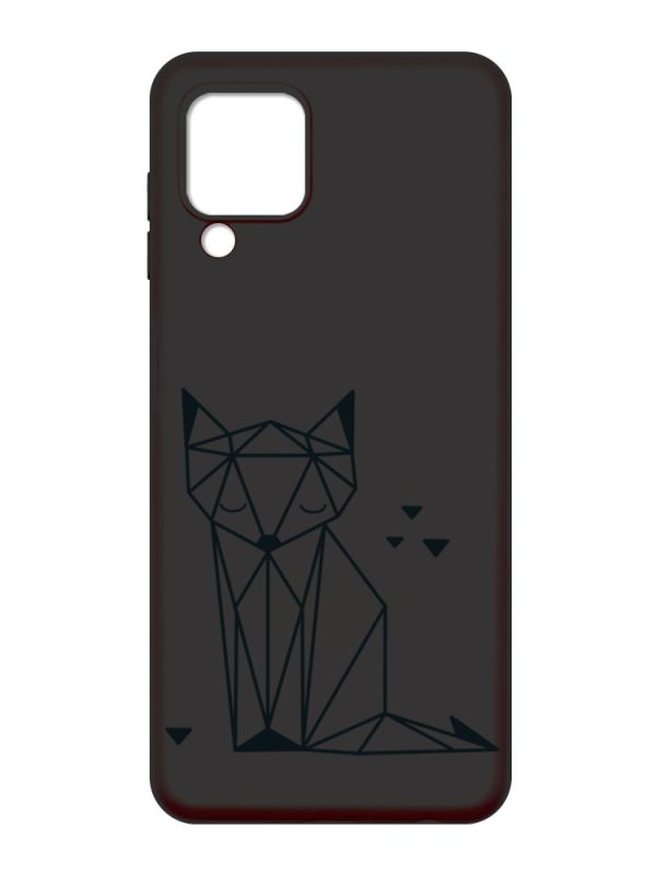 Матовий чорний чохол на Samsung Galaxy M32 / A22 / M22 4G :: Лисиця (принт 126)