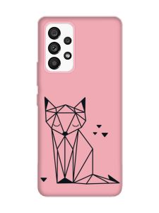 Матовий рожевий чохол на Samsung Galaxy A53 4G/5G :: Лисиця (принт 126)