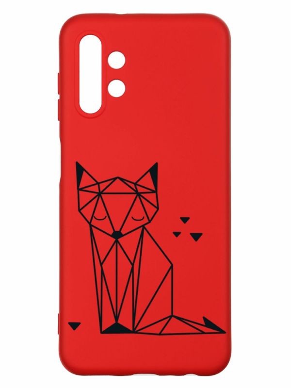 Матовий червоний чохол на Samsung A13 4G :: Лисиця (принт 126)