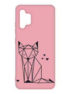 Матовий рожевий чохол на Samsung Galaxy A32 :: Лисиця (принт 126)