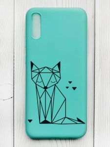 Матовий бірюзовий чохол на Xiaomi Redmi 9А :: Лисиця (принт 126)