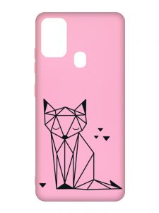 Матовий рожевий чохол на Samsung Galaxy M30s/M21 :: Лисиця (принт 126)