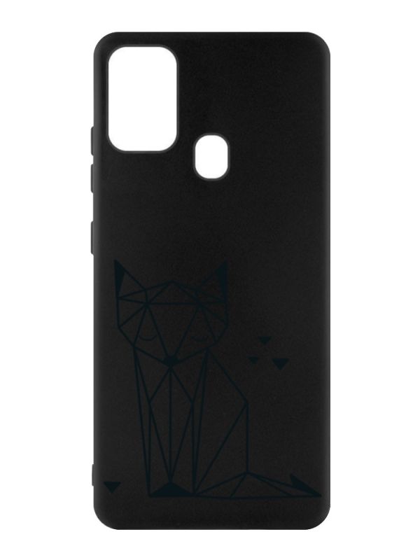 Матовий чорний чохол на Samsung Galaxy M30s/M21 :: Лисиця (принт 126)