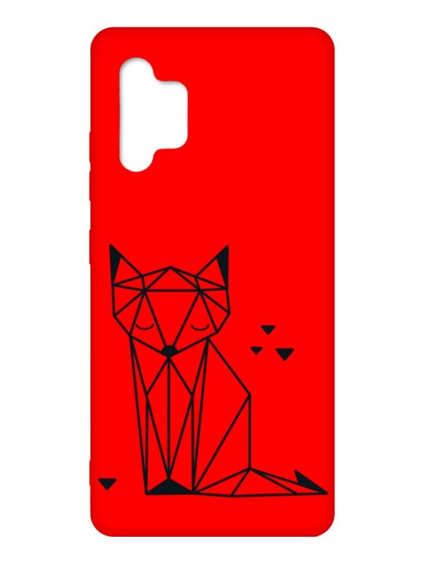 Матовий червоний чохол на Samsung Galaxy A32 :: Лисиця (принт 126)
