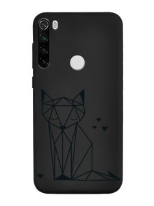 Матовий чорний чохол на Xiaomi Redmi Note 8T :: Лисиця (принт 126)