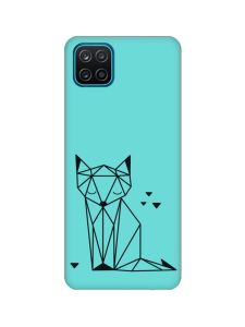 Матовий бірюзовий чохол на Samsung Galaxy A12 :: Лисиця (принт 126)