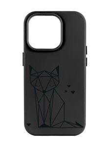 Матовий чорний чохол на Apple iPhone 14 Pro Max :: Лисиця (принт 126)