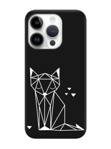 Матовий чорний чохол на Apple iPhone 14 Pro :: Лисиця (принт 127)