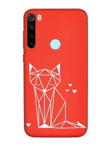 Матовий червоний чохол на Xiaomi Redmi Note 8T :: Лисиця (принт 127)