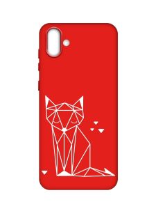 Матовий червоний чохол на Samsung Galaxy A04 :: Лисиця (принт 127)