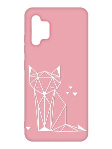 Матовий рожевий чохол на Samsung Galaxy A32 :: Лисиця (принт 127)