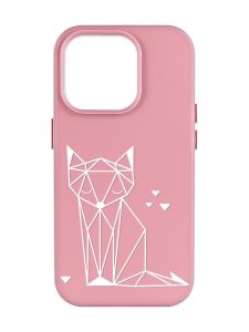 Матовий рожевий чохол на Apple iPhone 14 Pro Max :: Лисиця (принт 127)