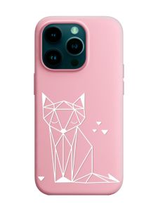 Матовий рожевий чохол на Apple iPhone 14 Pro :: Лисиця (принт 127)