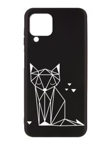 Матовий чорний чохол на Samsung Galaxy A12 :: Лисиця (принт 127)
